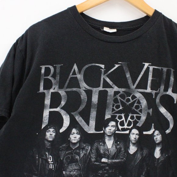 Vintage Bay Island X BLACK VEIL BRIDES Shirt Mens Black Rock Band Music XL - Picture 2 of 9